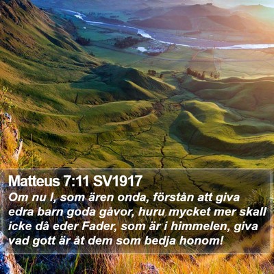 Matteus 7:11 SV1917 Bible Verse Image