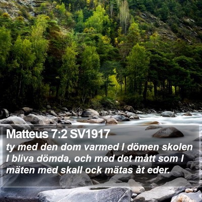 Matteus 7:2 SV1917 Bible Verse Image