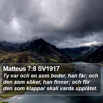 Matteus 7:8 SV1917 Bible Verse Image