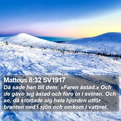 Matteus 8:32 SV1917 Bible Verse Image