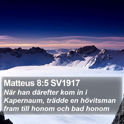 Matteus 8:5 SV1917 Bible Verse Image