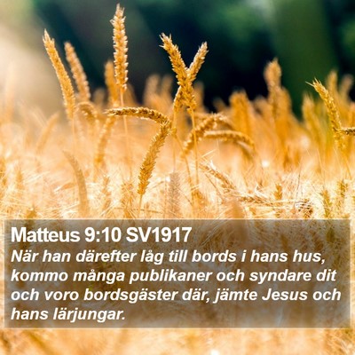 Matteus 9:10 SV1917 Bible Verse Image