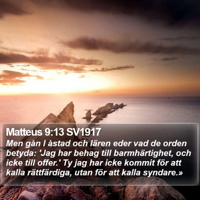 Matteus 9:13 SV1917 Bible Verse Image