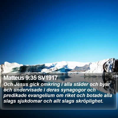 Matteus 9:35 SV1917 Bible Verse Image