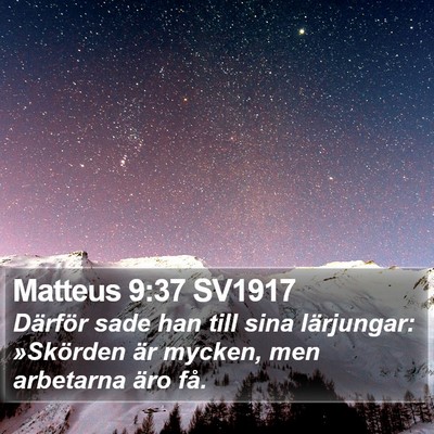 Matteus 9:37 SV1917 Bible Verse Image