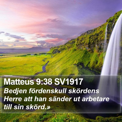 Matteus 9:38 SV1917 Bible Verse Image