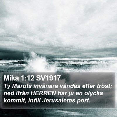 Mika 1:12 SV1917 Bible Verse Image