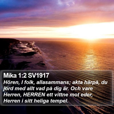 Mika 1:2 SV1917 Bible Verse Image