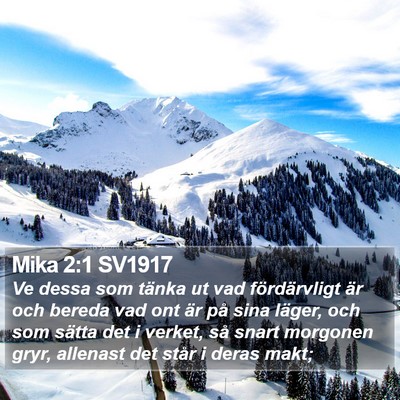 Mika 2:1 SV1917 Bible Verse Image