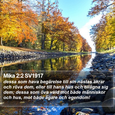 Mika 2:2 SV1917 Bible Verse Image