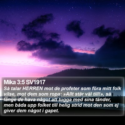 Mika 3:5 SV1917 Bible Verse Image
