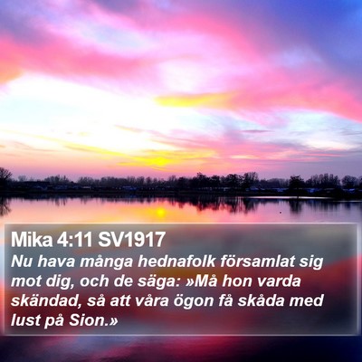 Mika 4:11 SV1917 Bible Verse Image