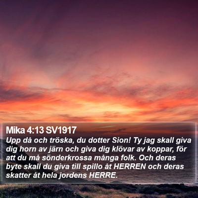 Mika 4:13 SV1917 Bible Verse Image