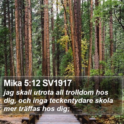 Mika 5:12 SV1917 Bible Verse Image