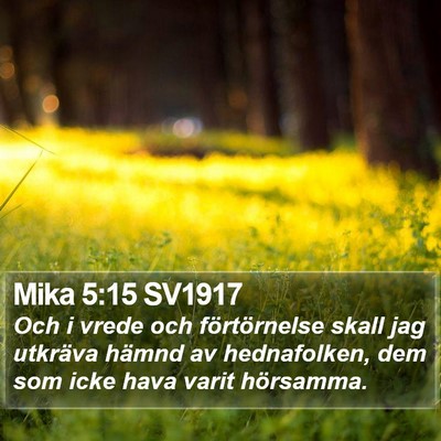 Mika 5:15 SV1917 Bible Verse Image