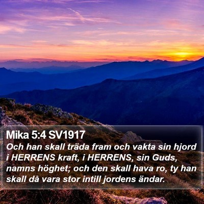 Mika 5:4 SV1917 Bible Verse Image