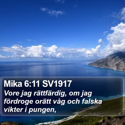 Mika 6:11 SV1917 Bible Verse Image