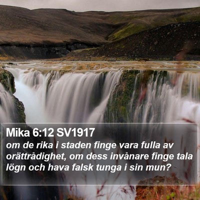 Mika 6:12 SV1917 Bible Verse Image