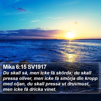 Mika 6:15 SV1917 Bible Verse Image