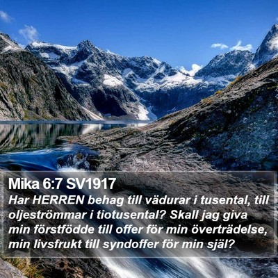 Mika 6:7 SV1917 Bible Verse Image