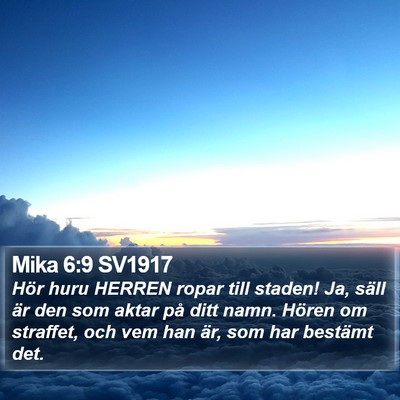 Mika 6:9 SV1917 Bible Verse Image