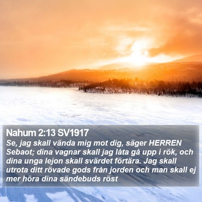 Nahum 2:13 SV1917 Bible Verse Image