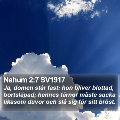 Nahum 2:7 SV1917 Bible Verse Image
