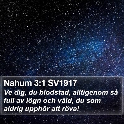 Nahum 3:1 SV1917 Bible Verse Image