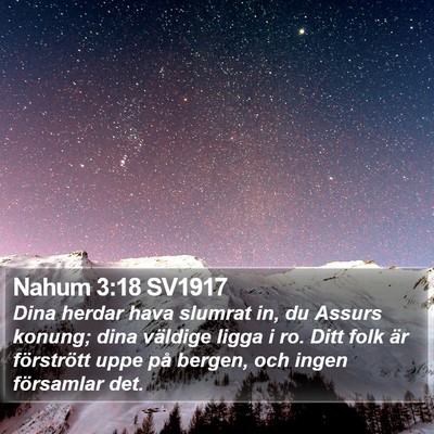Nahum 3:18 SV1917 Bible Verse Image