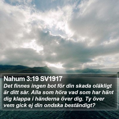 Nahum 3:19 SV1917 Bible Verse Image