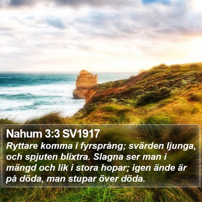 Nahum 3:3 SV1917 Bible Verse Image