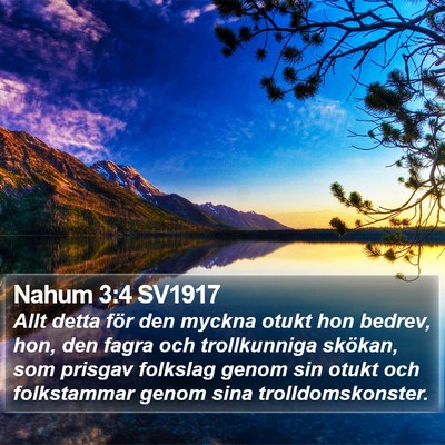 Nahum 3:4 SV1917 Bible Verse Image