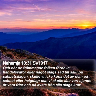 Nehemja 10:31 SV1917 Bible Verse Image