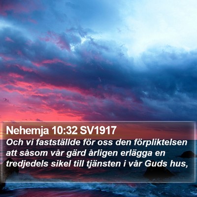 Nehemja 10:32 SV1917 Bible Verse Image