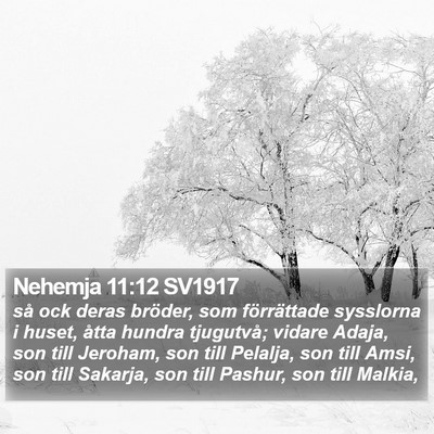 Nehemja 11:12 SV1917 Bible Verse Image
