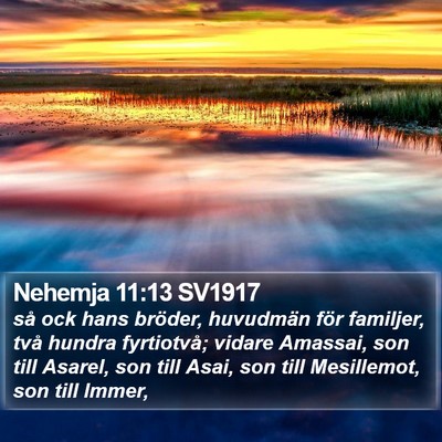 Nehemja 11:13 SV1917 Bible Verse Image