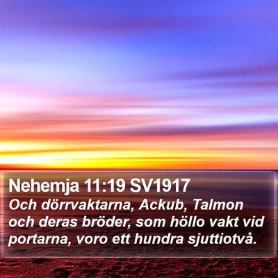 Nehemja 11:19 SV1917 Bible Verse Image