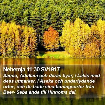 Nehemja 11:30 SV1917 Bible Verse Image