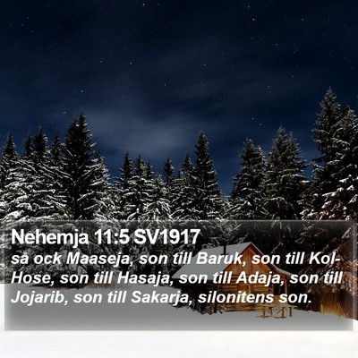 Nehemja 11:5 SV1917 Bible Verse Image