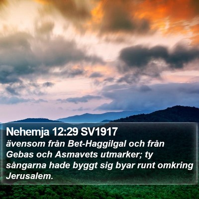 Nehemja 12:29 SV1917 Bible Verse Image