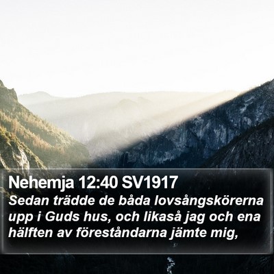 Nehemja 12:40 SV1917 Bible Verse Image