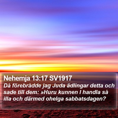 Nehemja 13:17 SV1917 Bible Verse Image
