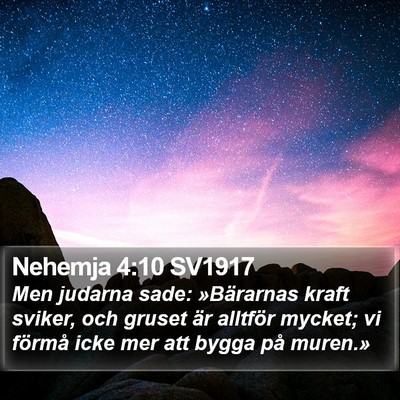 Nehemja 4:10 SV1917 Bible Verse Image