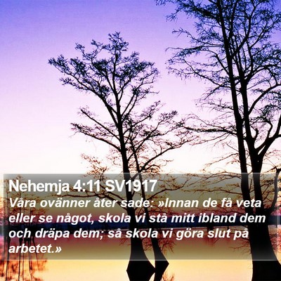 Nehemja 4:11 SV1917 Bible Verse Image
