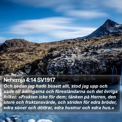 Nehemja 4:14 SV1917 Bible Verse Image