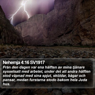 Nehemja 4:16 SV1917 Bible Verse Image