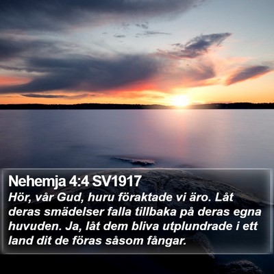 Nehemja 4:4 SV1917 Bible Verse Image