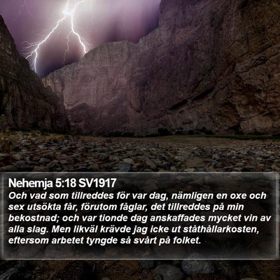 Nehemja 5:18 SV1917 Bible Verse Image