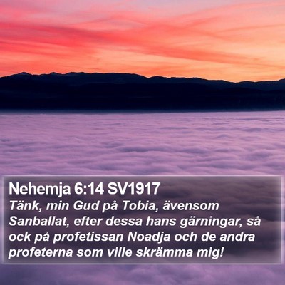 Nehemja 6:14 SV1917 Bible Verse Image