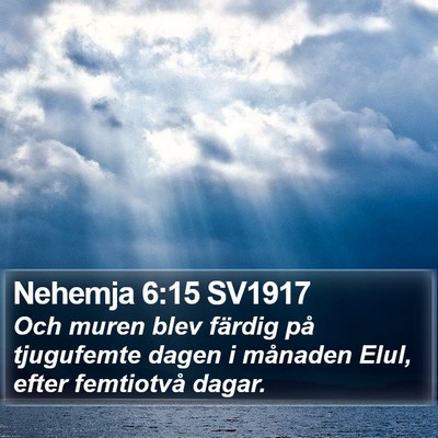 Nehemja 6:15 SV1917 Bible Verse Image